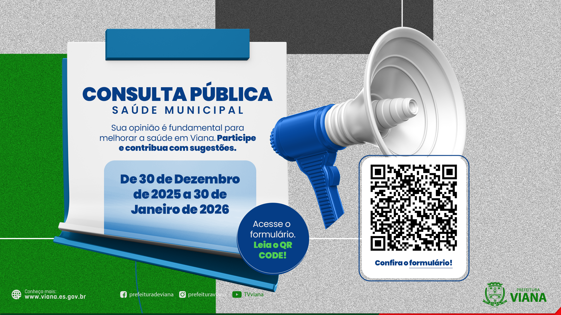 Prefeitura de Viana abre consulta pública sobre os serviços de saúde do município